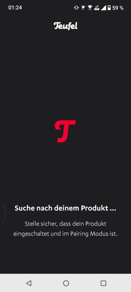 Teufel Go App Startseite mit ROCKSTER NEO