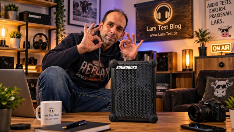 Lars mit SOUNDBOKS Rider im Lars-Test-Blog Studio