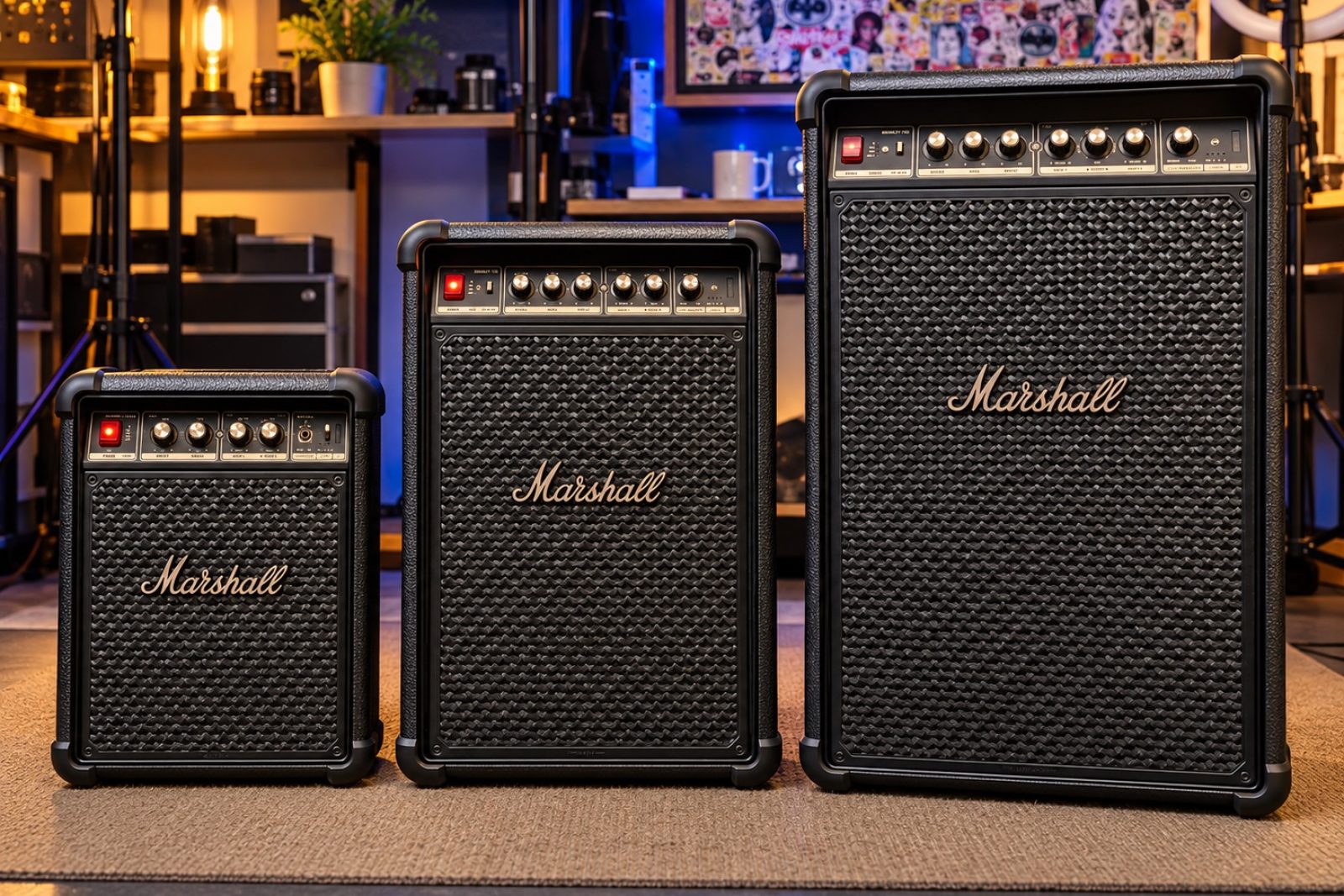 Marshall Bromley 150, Bromley 450 und Bromley 750 nebeneinander
